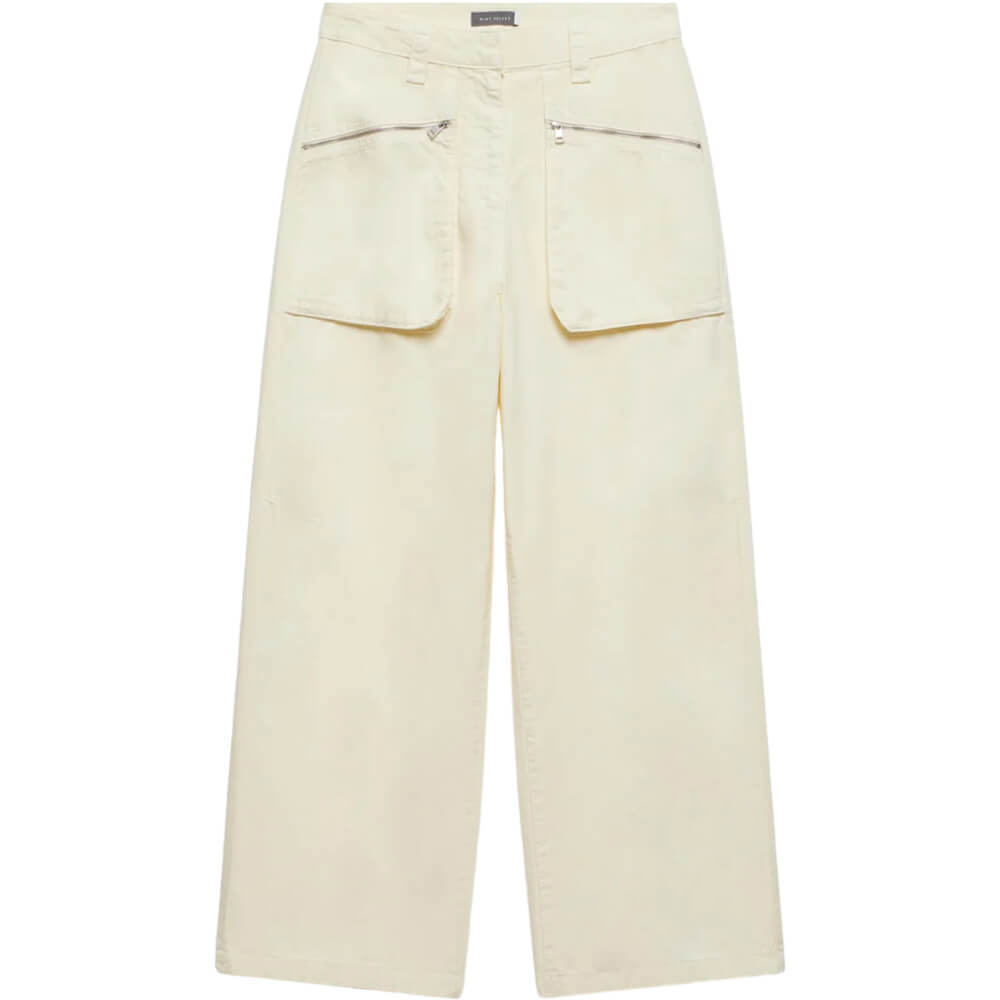 Mint Velvet Yellow Cotton Cargo Trousers